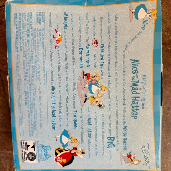 Vintage Disney Alice In Wonderland Barbie Kelly & Tommy Mad Hatter mini doll set - Picture 2 of 2